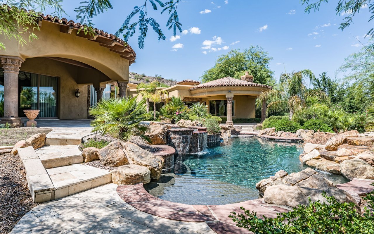 Arizona home with a pool and covered patio